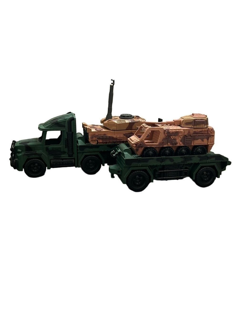 Toys R Us True Heroes GI Joe Chap Mei Semi Truck Tank Transport 30" Two Trailer